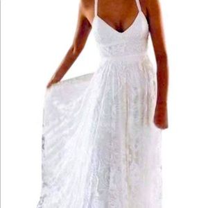 Vintage A Line Halter Beach Wedding Dress